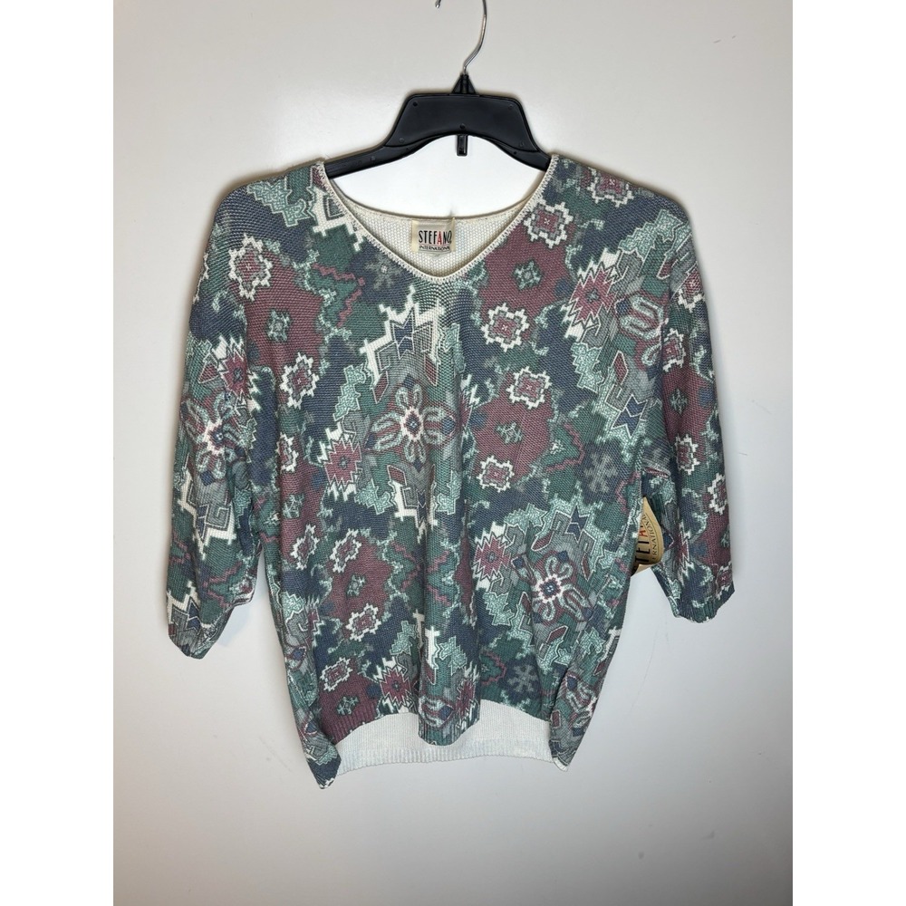 Vintage Stefano International Multicolor‎ Aztec Pullover Top Women Size 18/20W
